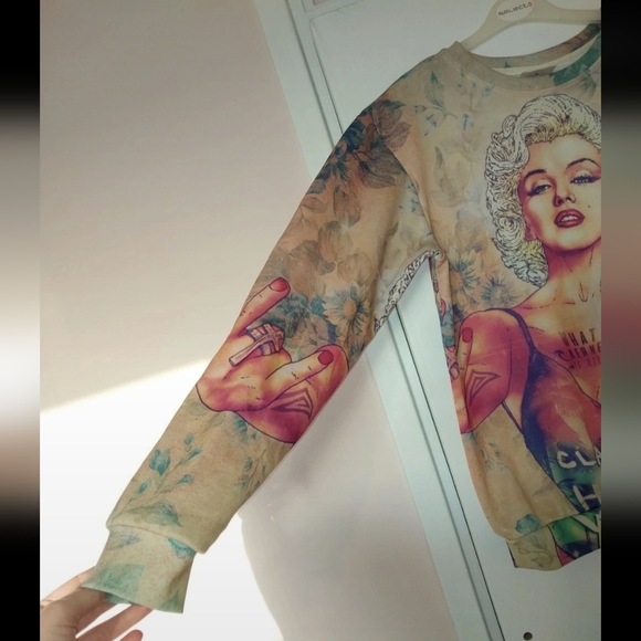 Royal fantasy Marilyn Monroe jumper print pattern tattoo - S - Picture 3 of 5